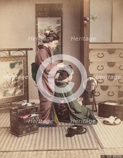 Hair Dressing: Interior with Two Women, c1885. Creator: Unknown.
