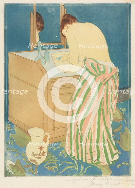 Woman Bathing, 1890-1891. Creator: Mary Cassatt.