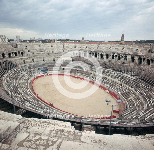 The ruins of a Roman arena in France, 2nd century BC. Artist: Unknown