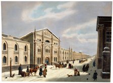 The Synodal Printing House, Nikolskaya Street, Moscow, Russia, 1840s.  Artist: Anon
