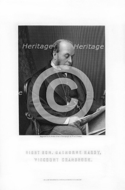 Gathorne Gathorne-Hardy, 1st Earl of Cranbrook, English politician, 1881.Artist: E Stodart