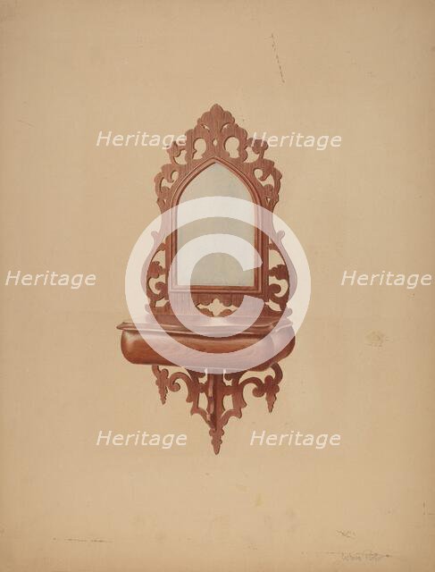 Mahogany Shaving Mirror, c. 1939. Creator: Parker Cushman.