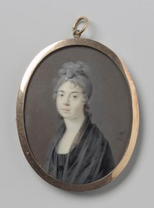 Portrait of a woman with a black shawl, 1763-1813. Creator: Leonardus Temminck.