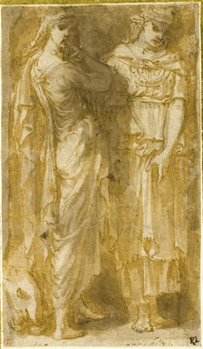 Two Standing Female Allegorical Figures: Anger and Sloth, n.d. Creator: Unknown.