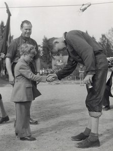 Crown Prince Carl Gustaf of Sweden at a prize-giving ceremony, Stockholm, Sweden, 1953. Artist: Unknown