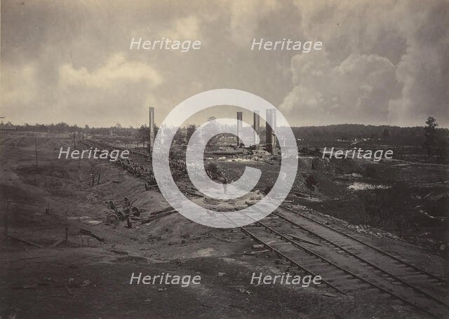 Destruction of Hood's Ordinance Train, 1860s. Creator: George N. Barnard.