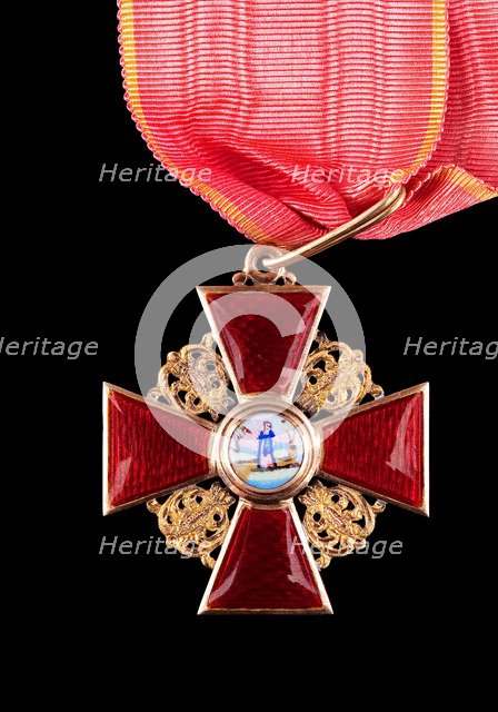 Order of St. Anne, Second Class, 1880s. Artist: Orders, decorations and medals  