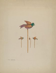 Bird Stick Pin, c. 1937. Creator: Tulita Westfall.