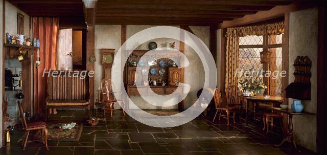 E-5: English Cottage Kitchen of the Queen Anne Period, 1702-14, United States, c. 1937. Creator: Narcissa Niblack Thorne.