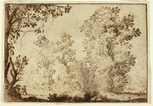 Wooded Landscape with Traveler in Foreground, n.d. Creator: Ercole Bazicaluva.