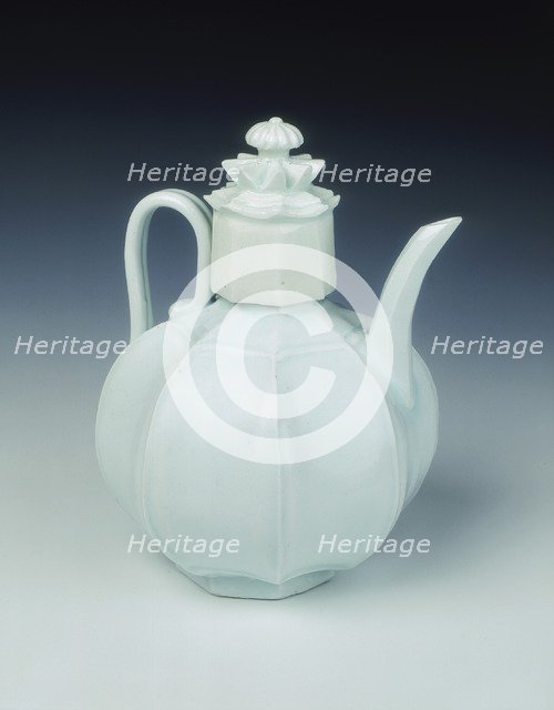 Qingbai eight-panelled globular ewer, Northern Song dynasty, China, 11th century. Artist: Unknown