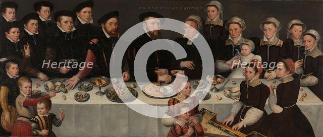 Pierre de Moucheron (1508-67), his Wife Isabeau de Gerbier, their eighteen Children, their Son-in-La Creator: Anon.