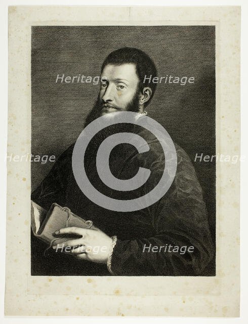 Portrait of the Poet Pietro Aretino, from Cabinet Reynst; Variarum imaginum a..., 1655-1660. Creator: Cornelis van Dalen II.