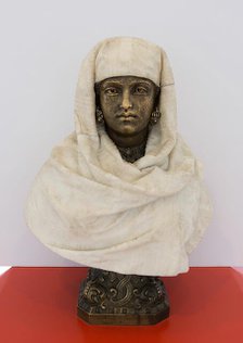 Female Bust (possibly Aïda), c. 1875. Creator: Pietro Calvi.