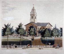 The Church of St John at Hackney, London, 1819.                Artist: James Pollard