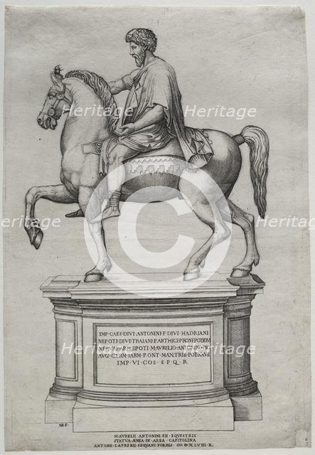 Equestrian Statue of Marcus Aurelius, 1548. Creator: Nicolas Beatrizet (French, 1515-after 1565).