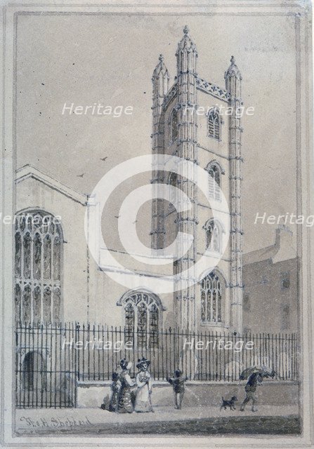 Church of St Mary Aldermary, City of London, 1830. Artist: Thomas Hosmer Shepherd