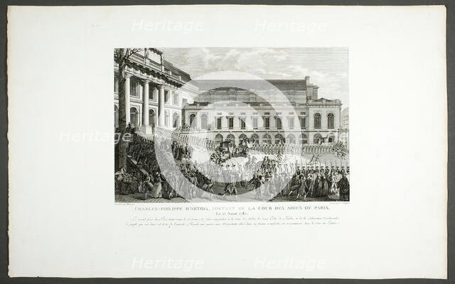 Charles-Philippe d'Artois Leaving for the Cour des Aides, Paris, 1798-1804. Creator: Claude Niquet I.
