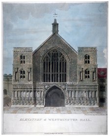 Elevation of Westminster Hall, London, 1808.                                   Artist: Anon