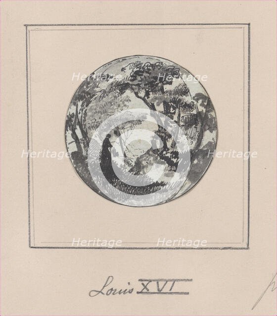 Landscape with a hidden silhouette of Louis XVI, 1794-1815., 1794-1815. Creator: Anon.
