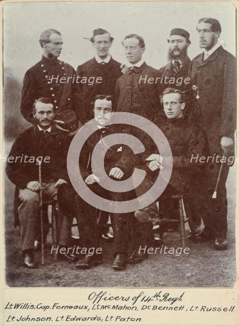 Officers of 14th Regt. - Willis, Ferneaux, McMahon, Dr Bennett, Russell, Johnson, Edwards..., c.1900 Creator: William Francis Gordon.