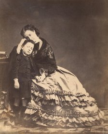 [Empress Eugénie and the Prince Imperial], 1862. Creator: Attributed to François-Benjamin-Maria Delessert.