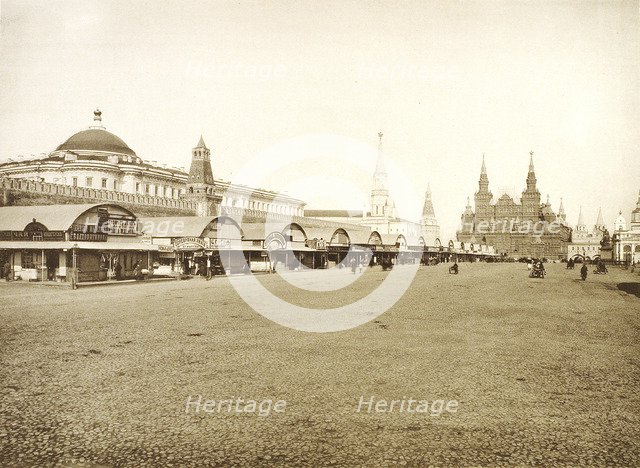 The trading rows in Red Square, Moscow, Russia, 1888. Artist: Unknown