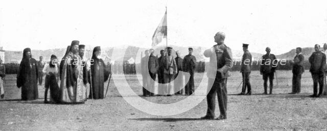 'Les Evenements de Grece; La presentation de serment au roi Alexandre, sur le Champ..., 1917. Creator: Unknown.