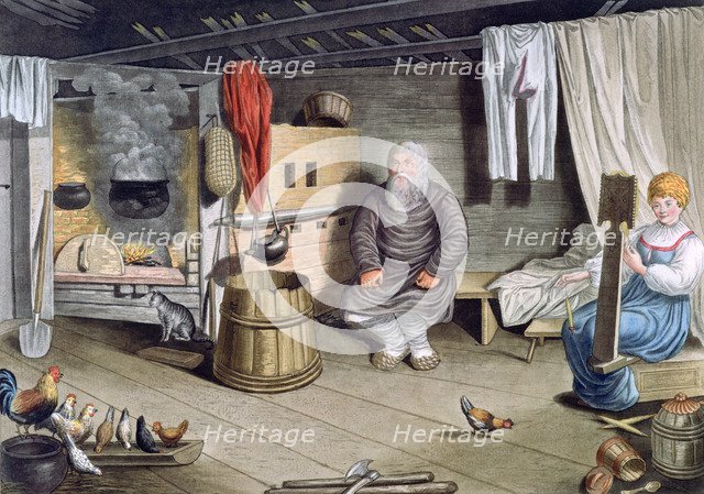 'Peasant House', Russia, 1821. Artist: AC Houbigaot