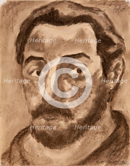 Head Of A Man, 1900. Creator: Abraham Walkowitz.