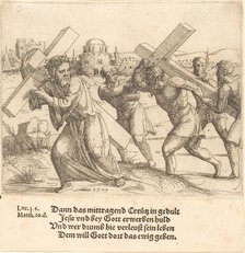 Man Carries the Cross after Christ, 1549. Creator: Augustin Hirschvogel.