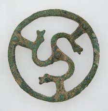 Openwork Belt Fitting with Serpent Design, Frankish, 500-700. Creator: Unknown.