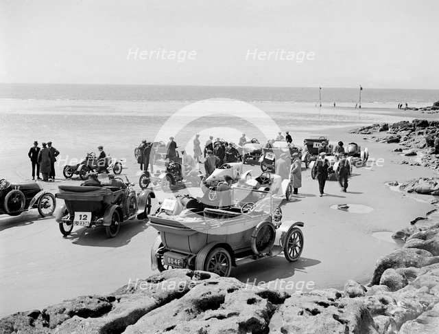 Cars at Porthcawl Speed Trials, Wales, early 1920s. Artist: Bill Brunell.