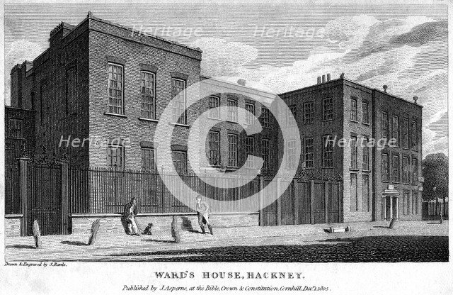 Ward's House, Hackney, London, 1805.Artist: Samuel Rawle