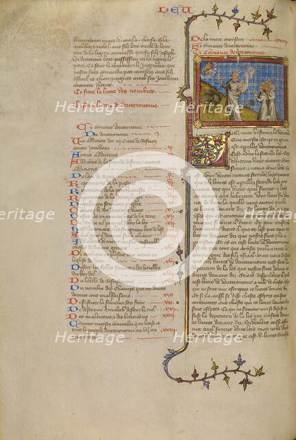 Moses Reading the Commandments to the Israelites, about 1360-1370. Creator: Master of Jean de Mandeville.