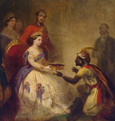 Queen Victoria Giving the Bible to an African Chief', 1861. Creator: Barker, Thomas Jones (1815-1882).