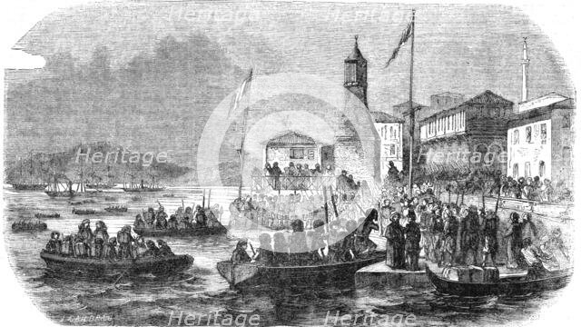 'Disembarkment of the Algerians and Highlanders at Gallipoli', 1854. Creator: Unknown.