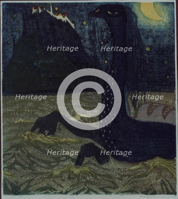 Moonlit night, 1907. Artist: Kandinsky, Wassily Vasilyevich (1866-1944)