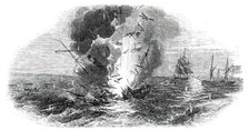 The Schleswig-Holstein War - Blowing Up of the Screw Steamer "Von der Tan", 1850. Creator: Unknown.