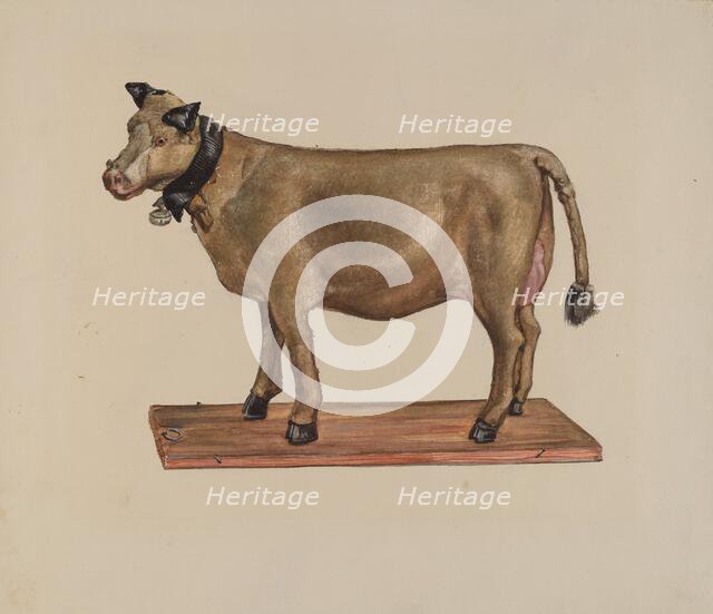Toy Cow on Stand, c. 1937. Creator: James McLellan.