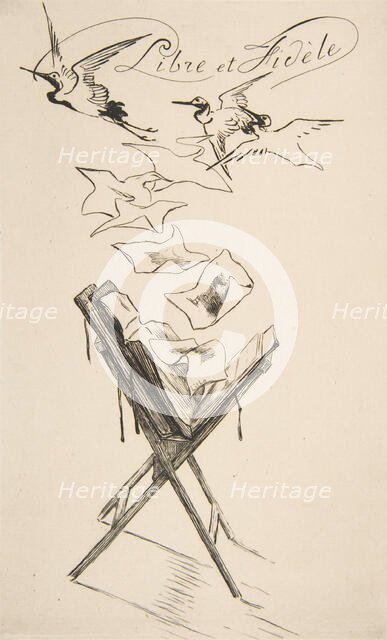 Libre et Fidèle, 1878. Creator: Felix Bracquemond.