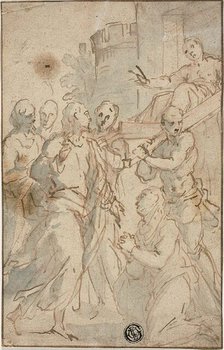 Christ Healing the Paralytic or Christ and the Adulteress, c. 1600. Creator: Unknown.