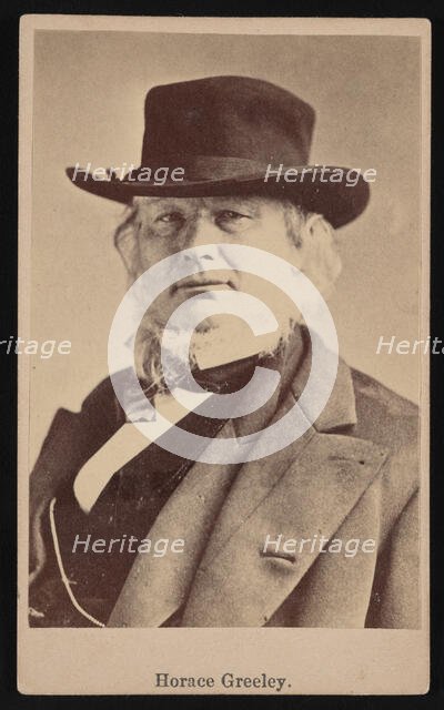 Portrait of Horace Greeley (1811-1872), 1869. Creator: Napoleon Sarony.
