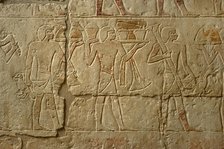 Polychrome relief depicting a religious procession, Mastaba of Iynefert, Saqqara, Egypt, (2003). Creator: Unknown.