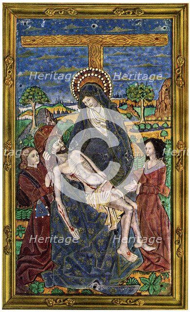 Plaque, enamel on copper, 15th century, (1931). Artist: Unknown