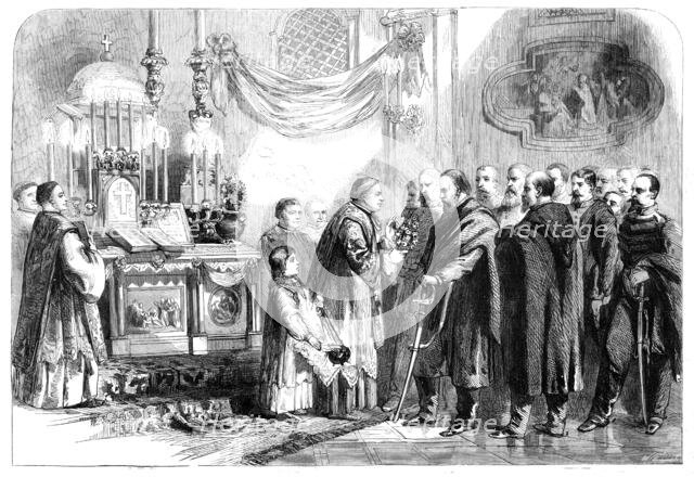 The Revolution in Naples - Garibaldi at the Shrine of the Virgin of Piedigrotta on the 8th..., 1860. Creator: W Thomas.