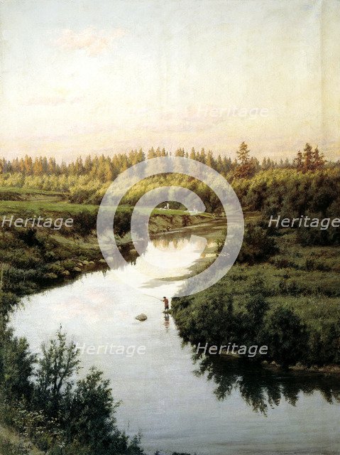 River landscape. Artist: Briullov, Pavel Alexandrovich (1840-1914)