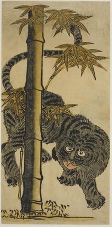 Bamboo and Tiger, c. 1725. Creator: Nishimura Shigenaga.