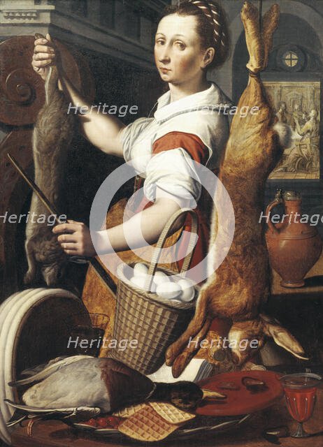 Kitchenmaid, c16th century. Creator: Pieter Pietersz. the elder.