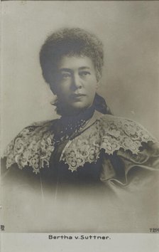 Portrait of Bertha von Suttner (1843-1914) , 1890. Creator: Anonymous.